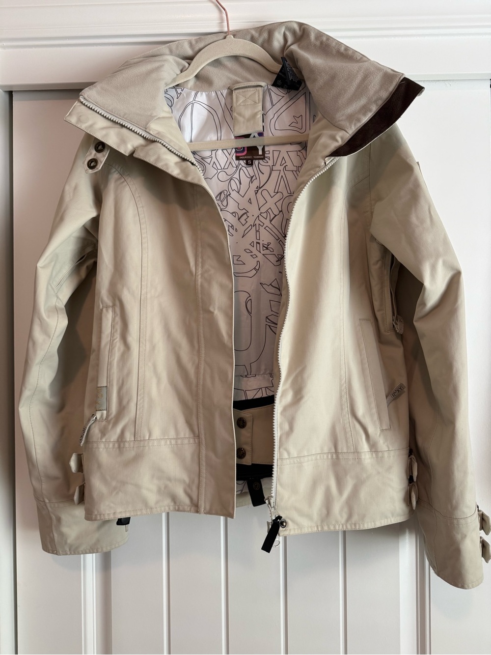 Roxy Snow Cream Technical Ski Snowboard Jacket Hooded